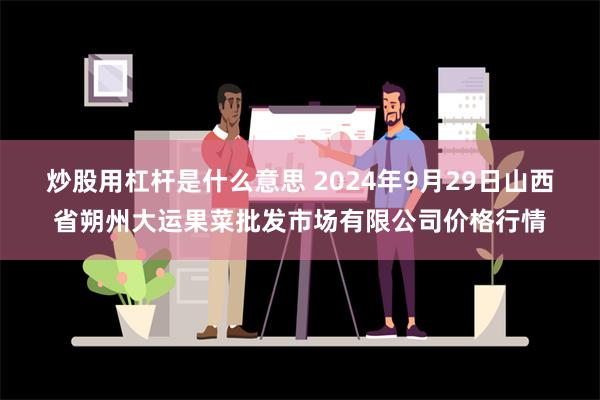 炒股用杠杆是什么意思 2024年9月29日山西省朔州大运果菜批发市场有限公司价格行情