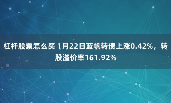 杠杆股票怎么买 1月22日蓝帆转债上涨0.42%，转股溢价率161.92%