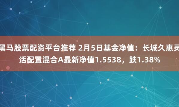 黑马股票配资平台推荐 2月5日基金净值：长城久惠灵活配置混合A最新净值1.5538，跌1.38%